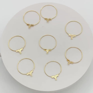 10pcs Gold plated Brass Circle Pendants 22mm, Can Open to Add Beads (GB-977)