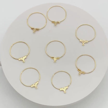 10pcs Gold plated Brass Circle Pendants 22mm, Can Open to Add Beads (GB-977)