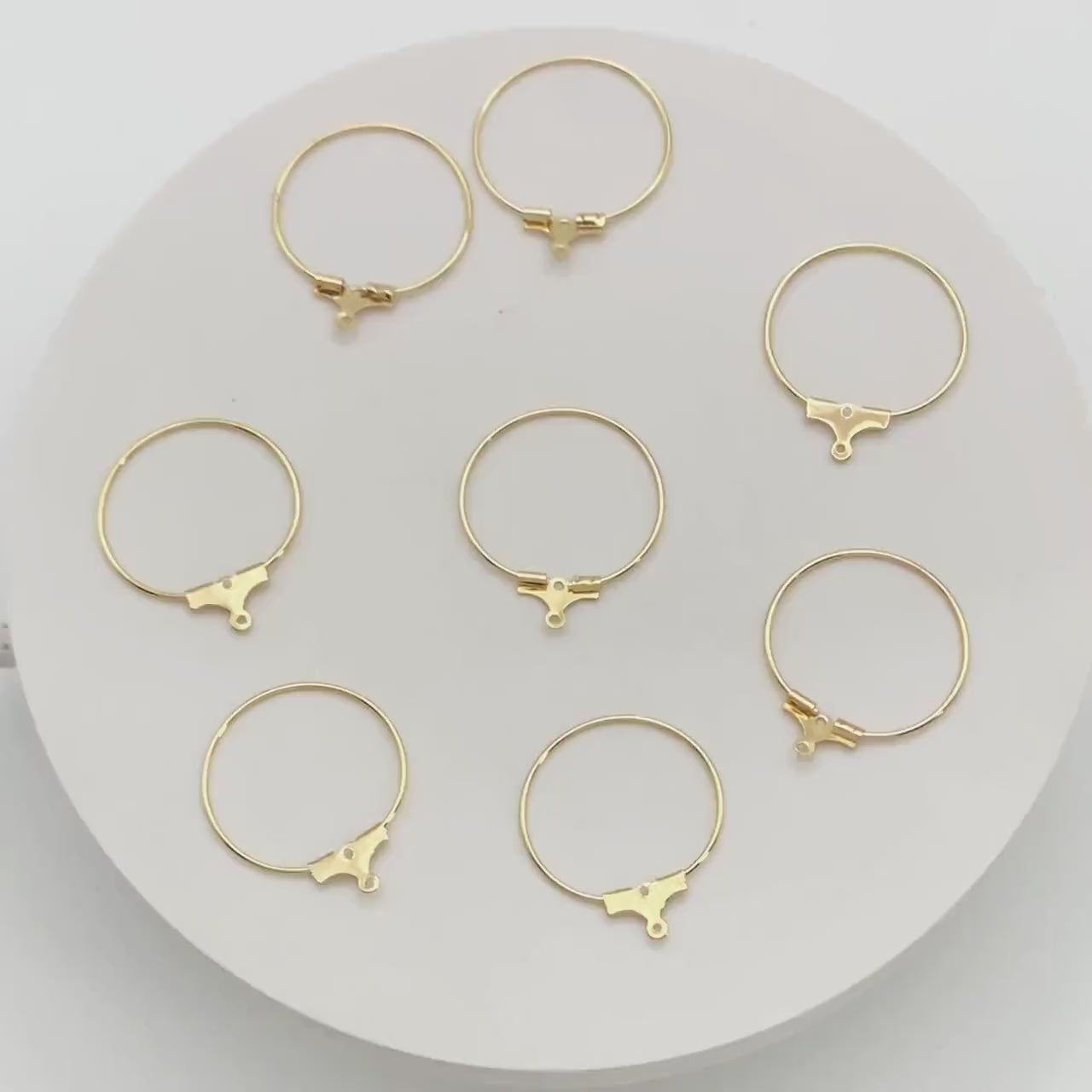 10pcs Gold plated Brass Circle Pendants 22mm, Can Open to Add Beads (GB-977)