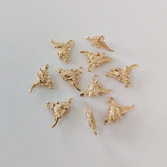 10pcs Gold/ Silver Tiny Dinosaur Charm, Jewelry Making, Diy Material, Jewelry Supplies (GB-2650-A)