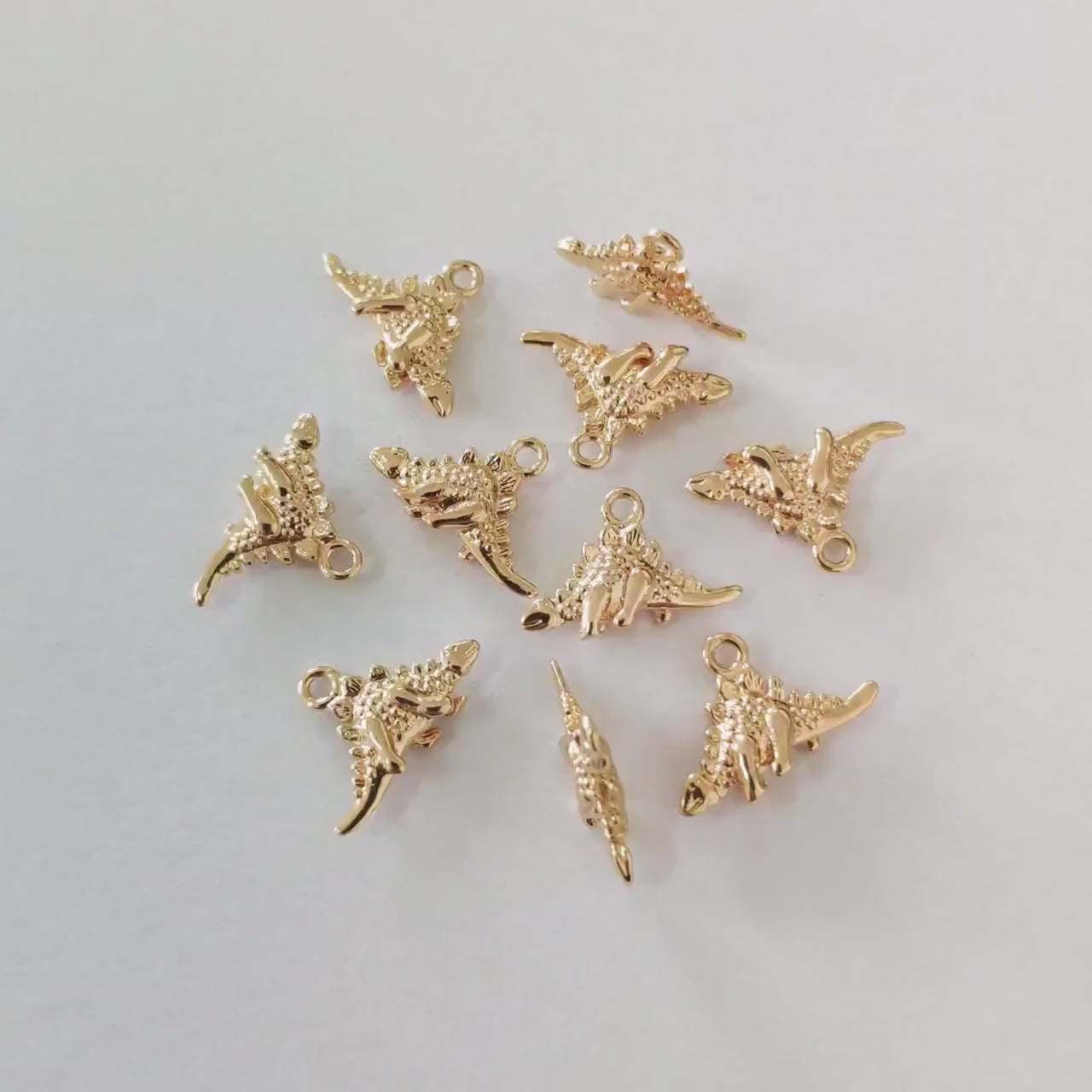 10pcs Gold/ Silver Tiny Dinosaur Charm, Jewelry Making, Diy Material, Jewelry Supplies (GB-2650-A)