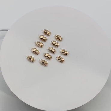 10pcs Gold Cute Frog Charm, 18K Gold Plated Brass, Kawaii Animal Charms (GB-2835-D)