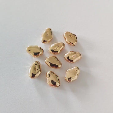 10pcs Irregular Stone Spacer Beads, Gold plated Brass, Jewelry Making, Diy Material, Jewelry Supplies (GB-2956-H)