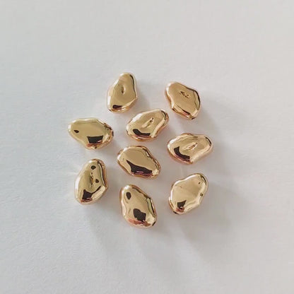 10pcs Irregular Stone Spacer Beads, Gold plated Brass, Jewelry Making, Diy Material, Jewelry Supplies (GB-2956-H)