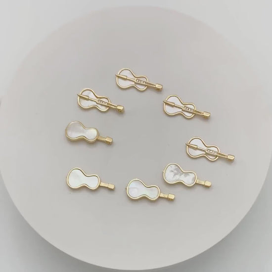 4 pieces Gold plated Violoncello Charms, Viola Musical Instrument Pendants (GB-2368)