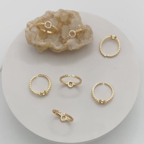 4pcs Gold CZ Ring, Dainty Ring, Stackable Ring, Rings for Women (#JZ-015)