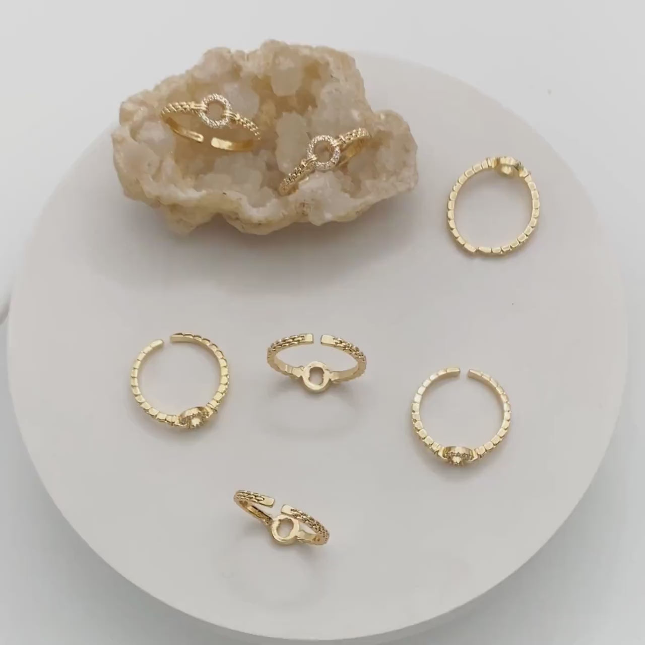 4pcs Gold CZ Ring, Dainty Ring, Stackable Ring, Rings for Women (#JZ-015)