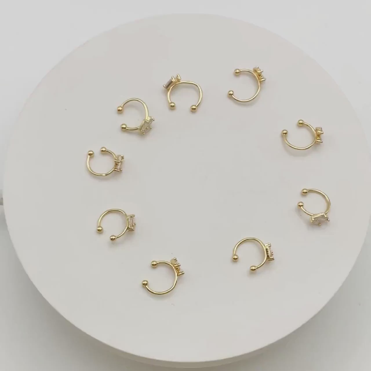 10pcs CZ Pave Ear Cuff, Cartilage, Dainty Earcuff Earring (GB-3539-B)
