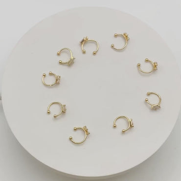 10pcs CZ Pave Ear Cuff, Cartilage, Dainty Earcuff Earring (GB-3539-B)