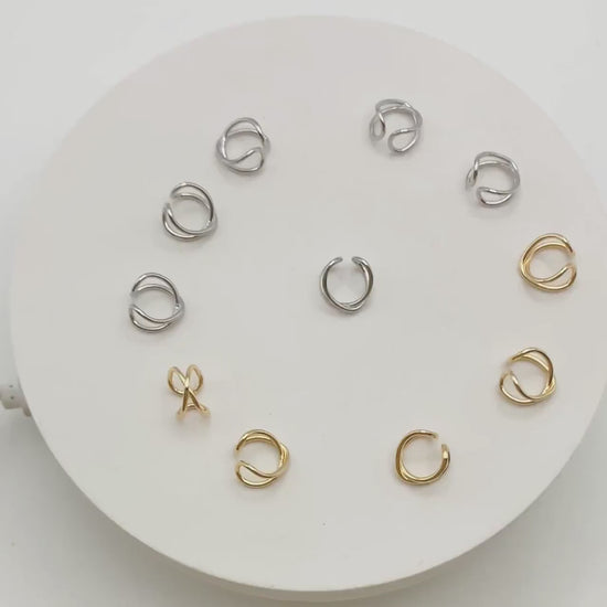 10pcs Gold/ Silver tone Ear Cuff, Cartilage, Dainty Earcuff Earring (GB-2826-E)