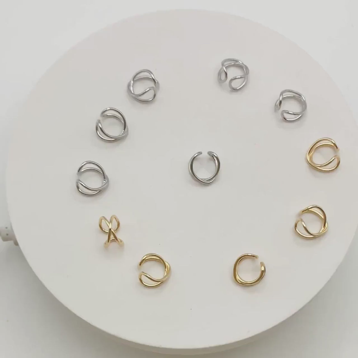 10pcs Gold/ Silver tone Ear Cuff, Cartilage, Dainty Earcuff Earring (GB-2826-E)