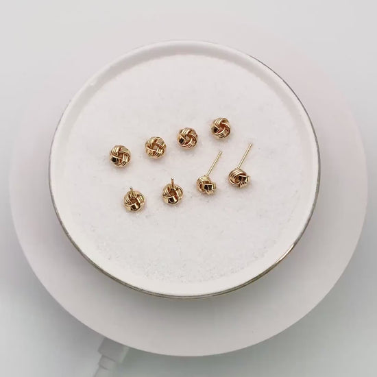 10pcs Gold Knot ear studs, Celtic knot earrings, Minimalist Stud Earrings (GB-1833)