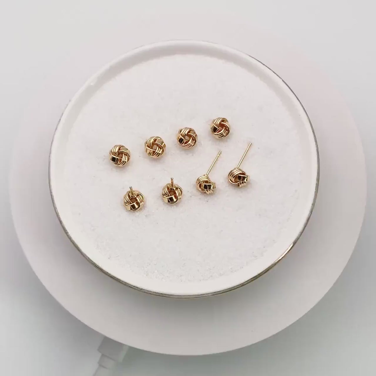 10pcs Gold Knot ear studs, Celtic knot earrings, Minimalist Stud Earrings (GB-1833)