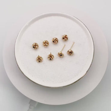 10pcs Gold Knot ear studs, Celtic knot earrings, Minimalist Stud Earrings (GB-1833)