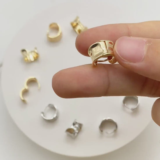 10pcs Gold/ Silver Tone Hoop Earrings, Huggie Earrings, Minimalist Earrings, Small Gold Hoops Earring (GB-4536)