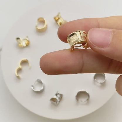 10pcs Gold/ Silver Tone Hoop Earrings, Huggie Earrings, Minimalist Earrings, Small Gold Hoops Earring (GB-4536)