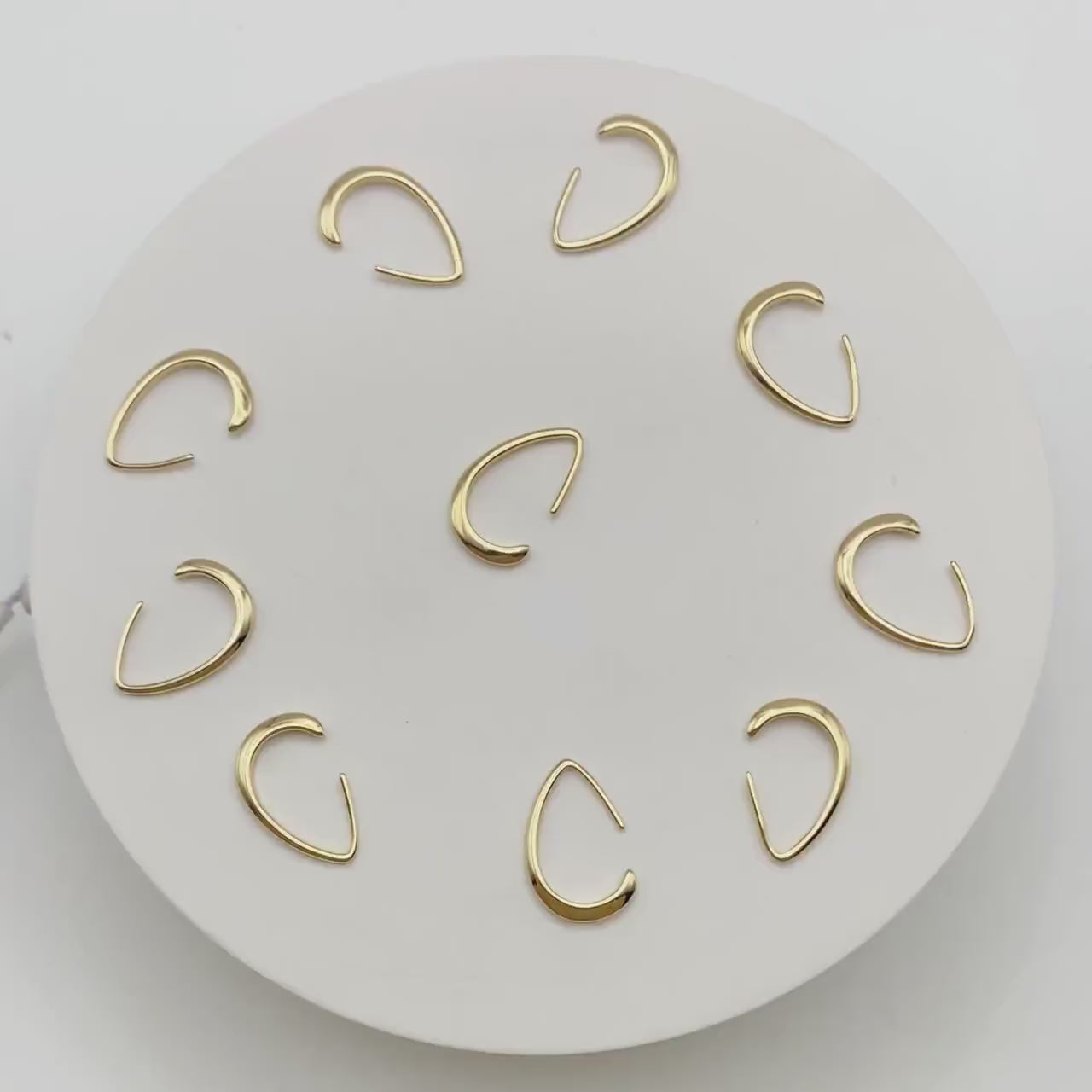 10pcs Gold plated Brass Teardrop Ear Hooks, Simple Earwires Earring Components (GB-3022)