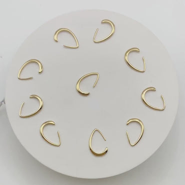 10pcs Gold plated Brass Teardrop Ear Hooks, Simple Earwires Earring Components (GB-3022)