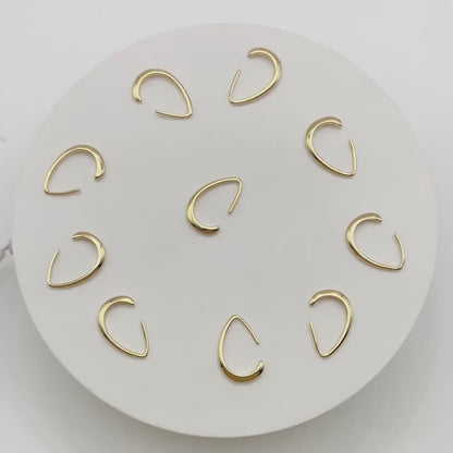 10pcs Gold plated Brass Teardrop Ear Hooks, Simple Earwires Earring Components (GB-3022)