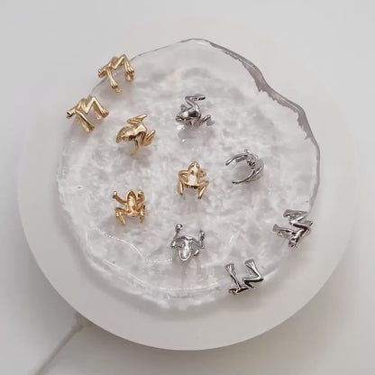 10pcs Gold/ Silver Frog Ear Cuff, Cartilage Ear Cuff, Gold/ Rhodium Plated Brass Ear Cuff, Cartilage Earrings (GB-4545)