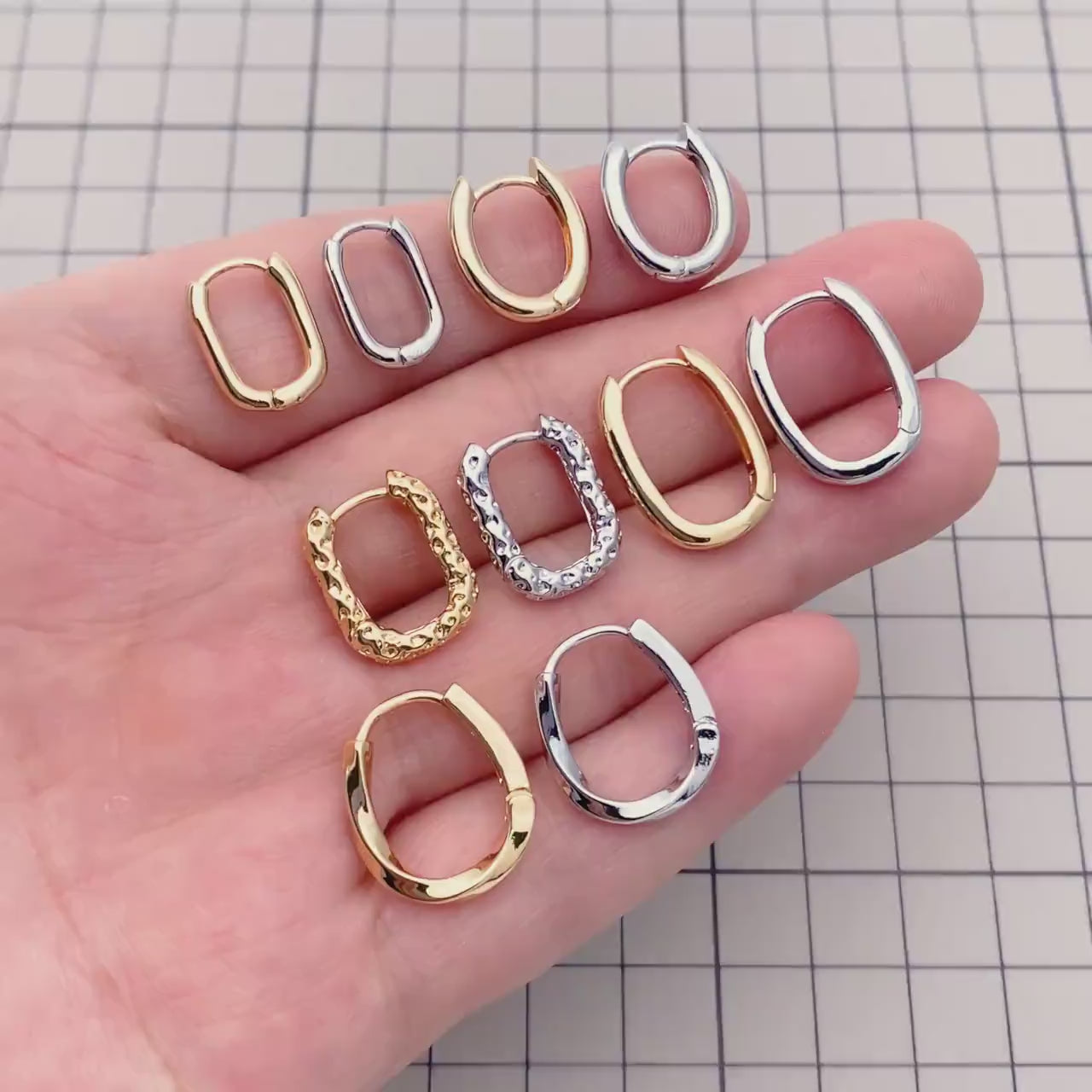 10pcs Gold/ Silver tone Oval Leverback Ear Hooks 14x10mm, Gold/ Rhodium plated on Brass, Earring Hoop Components (GB-1656)