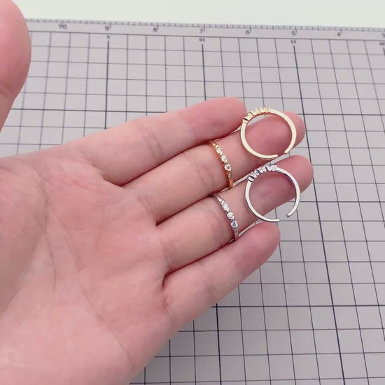 4pcs CZ Pave Gold/ Silver Minimalist Ring, Dainty Ring, Thin Ring, Stackable Ring (#JZ-005)