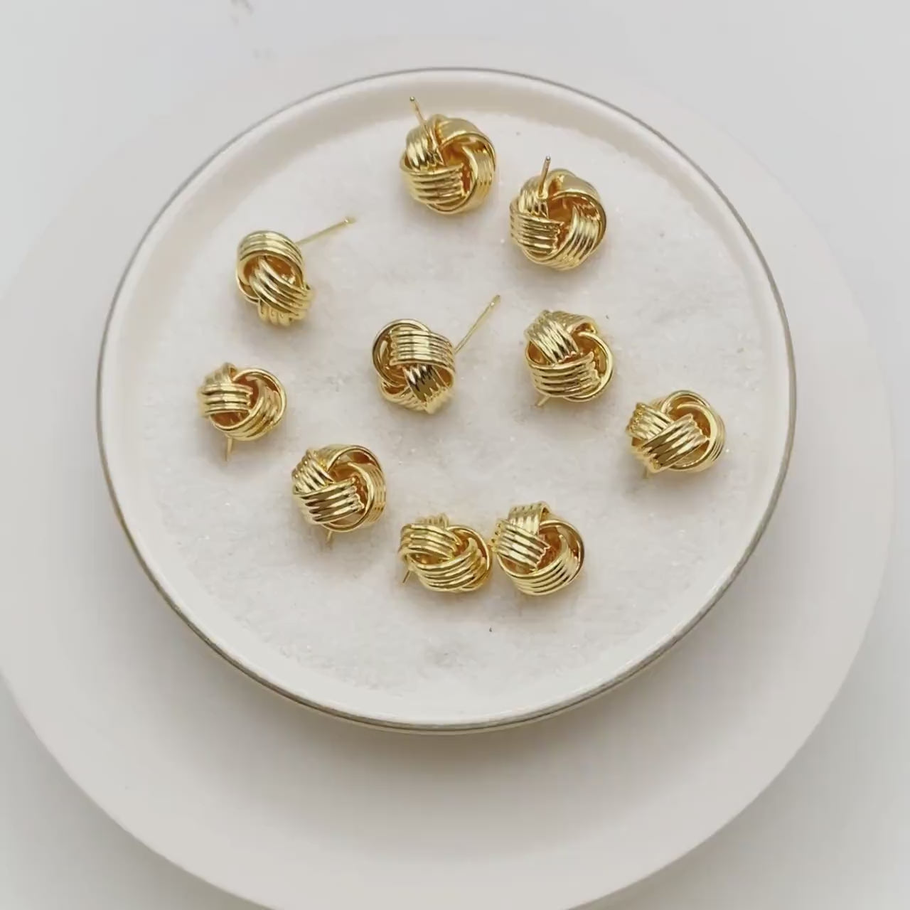 10pcs Knot ear studs, Celtic knot earrings, Minimalist ear stud (GB-1833)