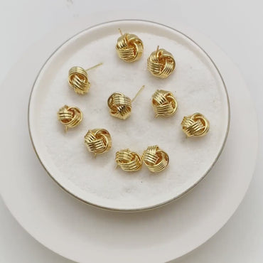 10pcs Knot ear studs, Celtic knot earrings, Minimalist ear stud (GB-1833)