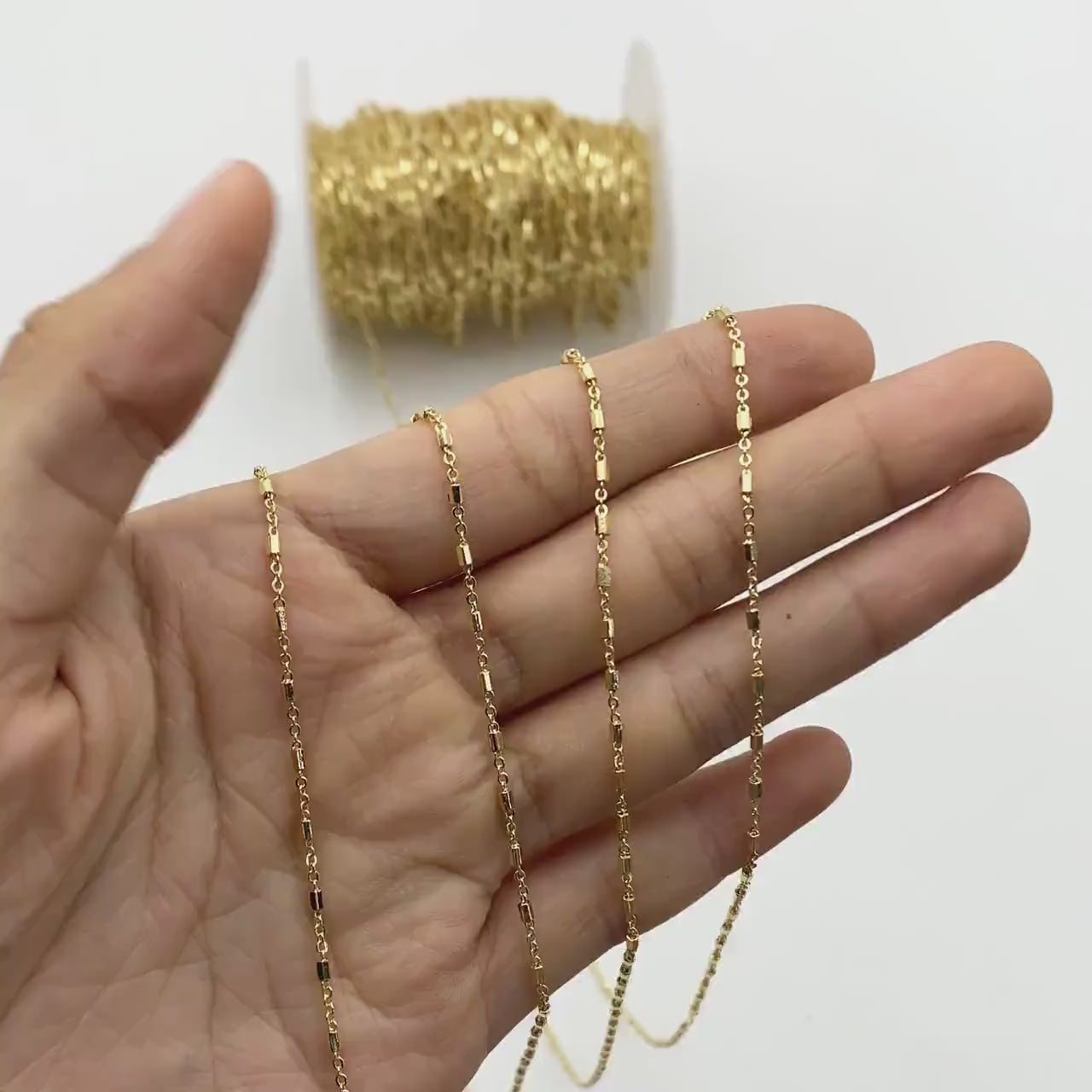 Gold plated Brass Hexagonal Tube Chains 1.6mm, DIY Chain Wholesale, Jewelry Supply (#LK-403)/ 1 Meter=3.3 ft