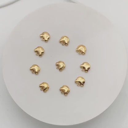 10pcs Gold Tiger Charm Pendant, 2022 Chinese zodiac sign, Jewelry Making, Diy Material, Jewelry Supplies (GB-2599)