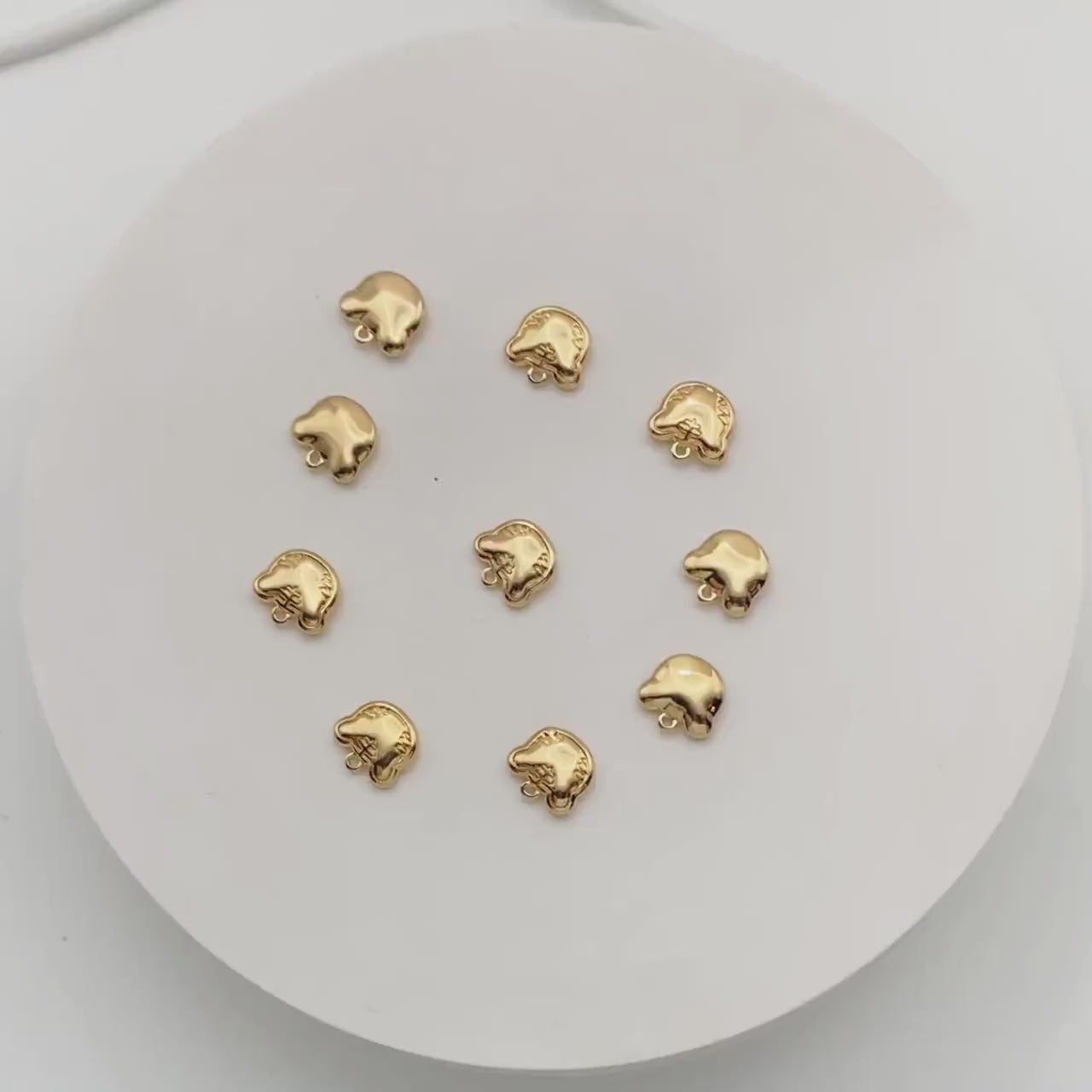 10pcs Gold Tiger Charm Pendant, 2022 Chinese zodiac sign, Jewelry Making, Diy Material, Jewelry Supplies (GB-2599)