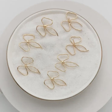 10pcs Gold/ Silver Bowknot Earrings, Gold/ Rhodium plated Brass, Minimalist Earrings, Jewelry Supplies (GB-4301)