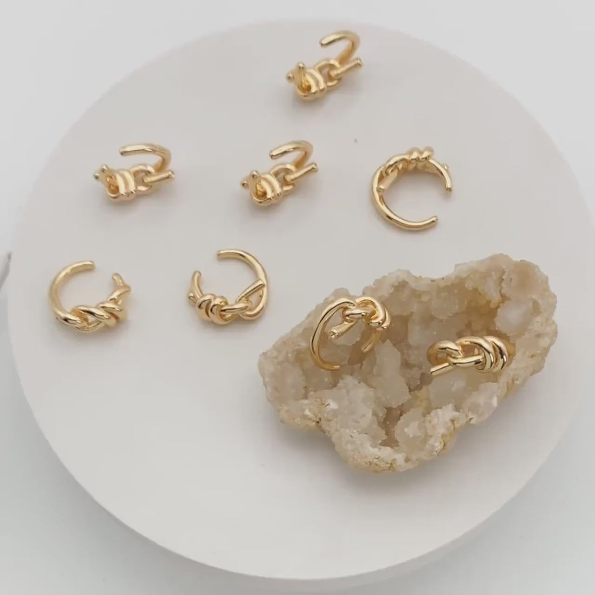10pcs Gold Ear Cuff, Cartilage Ear Cuff, Gold Plated Ear Cuff, Knot Ear Cuff, Cartilage Earrings (GB-2121)