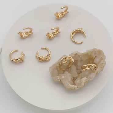 10pcs Gold Ear Cuff, Cartilage Ear Cuff, Gold Plated Ear Cuff, Knot Ear Cuff, Cartilage Earrings (GB-2121)