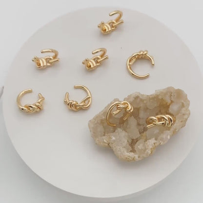 10pcs Gold Ear Cuff, Cartilage Ear Cuff, Gold Plated Ear Cuff, Knot Ear Cuff, Cartilage Earrings (GB-2121)