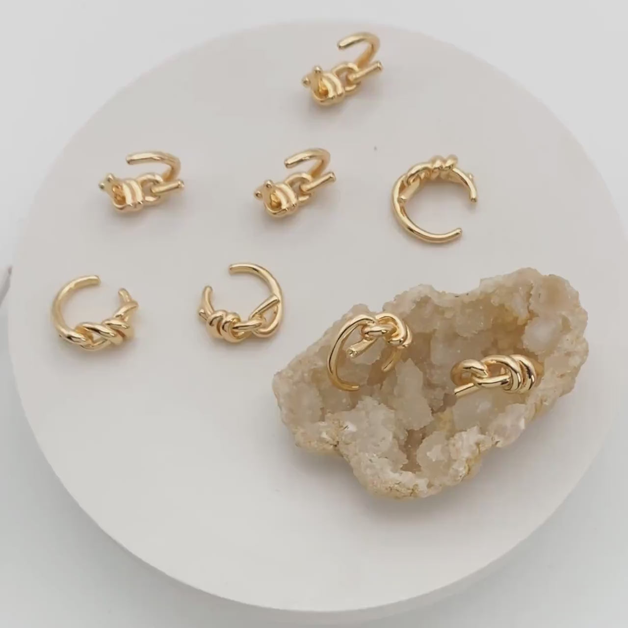 10pcs Gold Ear Cuff, Cartilage Ear Cuff, Gold Plated Ear Cuff, Knot Ear Cuff, Cartilage Earrings (GB-2121)