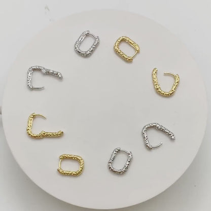 10pcs Gold/ Silver Oval Hoop Earrings, Gold/ Rhodium plated Brass, Geometric Earring Hoops (GB-1656-C)