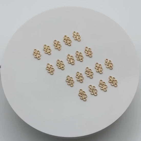10pcs Gold Filigree Charm 11x6.5mm, Jewelry Making, Diy Material, Jewelry Supplies  (GB-114-A)