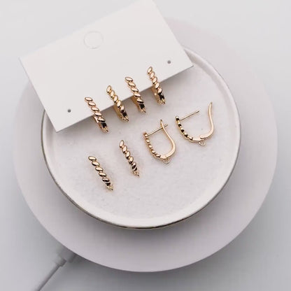 10pcs Gold Leverback Ear Hooks 18x12mm, Real Gold plated Brass, Earring Hooks with Loop (GB-848-A)