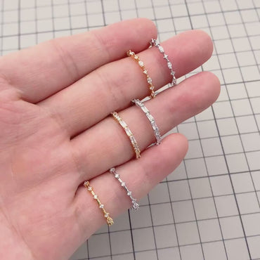 4pcs CZ Pave Finger Ring, Gold/ Rhodium plated Brass, Gift for Her, Stackable Ring, Minimalist Ring(#JZ-025)